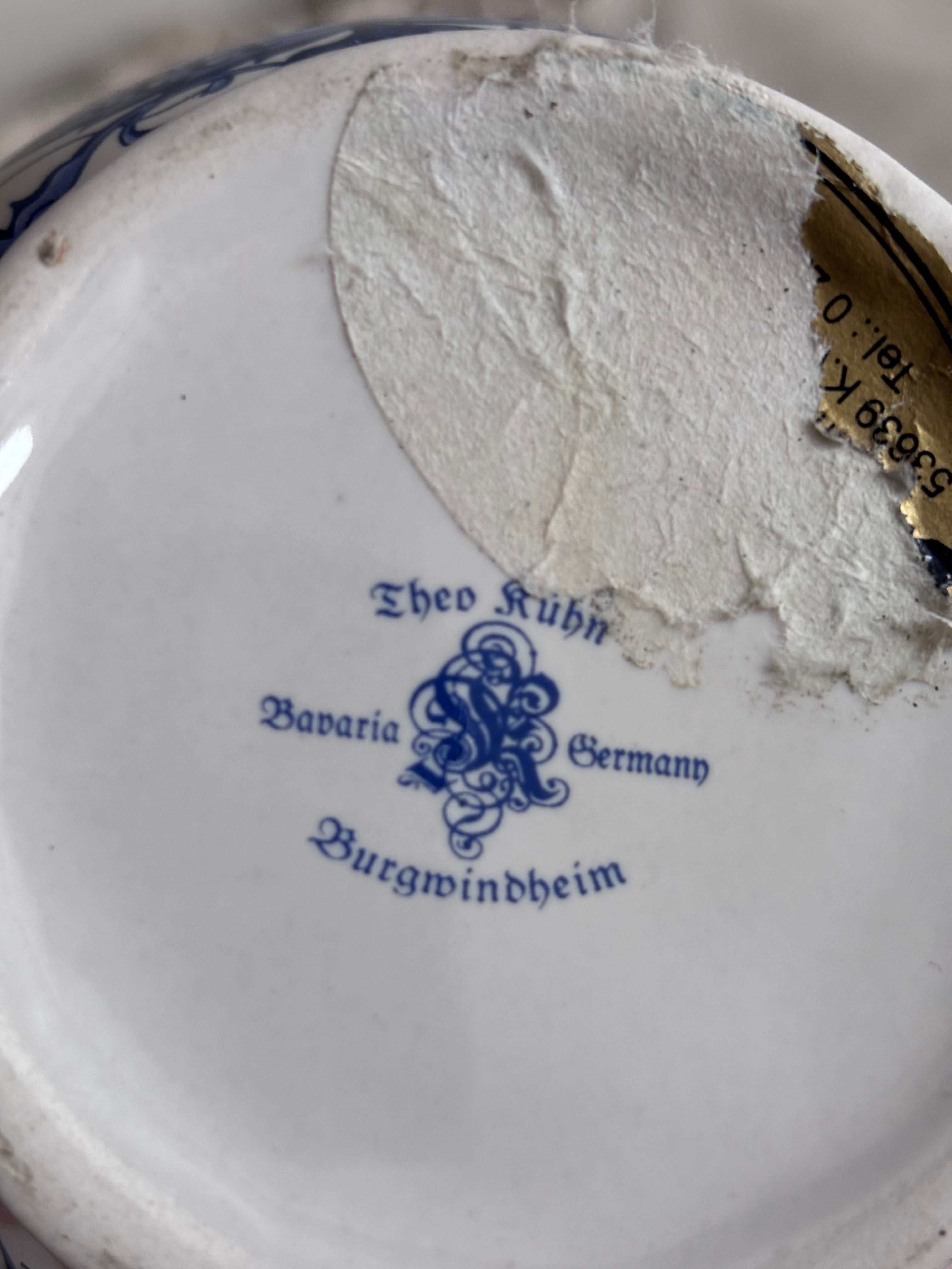 Bavaria mėlyno rašto vintažinis puodelus